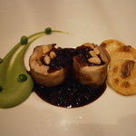 オルタシア - あちき用メイン２　フランス産ウズラのフォアグラ包み　ジャガ芋のブラチネ　カレンズポートワインソース