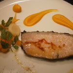 オルタシア - 相方用メイン２　イベリコ豚ロースの黒胡麻味噌焼き　京人参のピューレ　オリーブシトロンソース