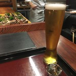 滋味 康月 - 生ビールが細長い！