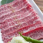 ホルモン焼道場 蔵 - 片面レアめで最後に味付けネギを巻いて(ササミ)