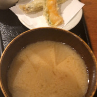 魚感うえさき - 味噌汁と天麩羅