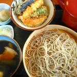 手打蕎麦 和の里 - とんつけ ￥650と半天丼￥300