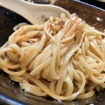 麺座 かたぶつ - 【冬季限定】みそつけめん 釜玉ver. 旨ミンチTP 
      麺側にミンチを入れてまぜまぜ〜！