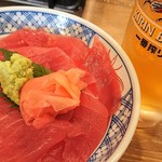 磯丸水産 - まぐろ丼 + 生ビール