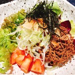 Handmade fried soba salad