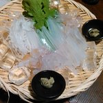 田吾作 - イカの活け造り(今日は1800円位の計算になりました)