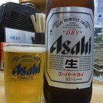 Futaba Sushi - まずは、ビールから飲みましょうか。 ここは、アサヒのスーパードライでしたよ。 では、では、乾杯！！ って、今日は、何回乾杯したことやら。 じゃあ、美味しいおでんでも頼もうかなって．．．．． あれっ、あ