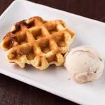 belgian waffles and Ice cream