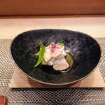 すし処 みや古分店 - フグの湯引きにぽん酢、鮟鱇の肝