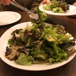 Les freres - 冷たい前菜がわりの グリーンサラダ。