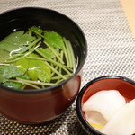 鰻家 - 肝吸いと香の物