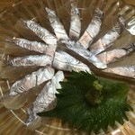 ごちそう亭てんま - 「太刀魚の刺身」500円也。