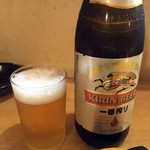 ごちそう亭てんま - 瓶ビールは「一番搾り」中瓶。