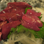 酒菜坊 橋蔵 - 大山地鶏レバ刺　ズームアップ