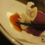 酒菜坊 橋蔵 - 大山地鶏レバ刺喰らう