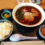 コンベックス岡山お食事処彩 - ラーメン定食 税込730円(2018.11/下旬)