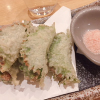 烏賊 鮨ダイニング 鮮助 大宮東口本店 - なめろうの天ぷら