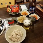 松炭プデチゲ - おかずとご飯