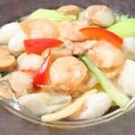 中国菜庵 鳴 - 三種海鮮の塩炒め