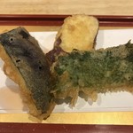 天ぷら 鈴 - 茄子、薩摩芋、鰆紫蘇巻き