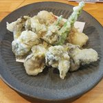 たつ庵 - 牡蠣の天ぷらアップ