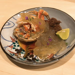 酒肴結 さかぐち - 香箱カニすだち風味 土佐酢ジュレ