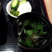 満寿家 - 肝吸いとお新香