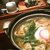 田舎家 - 料理写真:手前：鍋焼きうどん
          奥：握り寿司定食カレーうどん
          
          