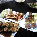 なるこ - 串焼き（いか、ねぎま、砂ずり）