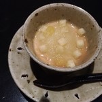 日本料理 晴山 - 紅茶プリンにりんごのすりながし