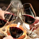 餃子とスパークリング バブルス - 赤ワインで乾杯〜♪