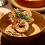 餃子とスパークリング バブルス - 天使のエビ大根