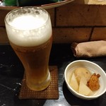 博多味処 灯 - ビール、お通し