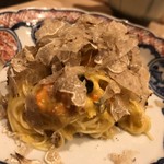 はらまさ - 上海蟹のカニ味噌たっぷりの濃厚なそうめんに、白トリュフがかけられました。豪華^_^
