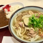 麦まる - けんちんうどん+カレーライスのセット(¥670税込)