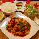 千禧 - 鶏肉、カシューナッツ辛子炒め定食