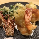 旬菜 おぐら家 - 足赤海老の天ぷら