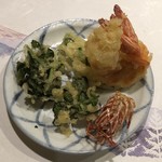 旬菜 おぐら家 - 足赤海老の天ぷら