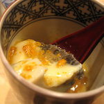 三谷 - アワビの茶碗蒸し　ウニソース