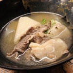 蒼穹 - 鳥取県産猪の椀物　蕪と九条葱