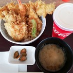 小田原港 わらべ - 天丼（竹）、カルピス