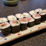 Sushi zanmai - ネギトロ細巻き&海老きゅう細巻き。