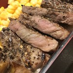 キャブステーキ - よく焼きに近い…けど柔らかい、筋は硬かったけど、、