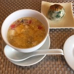 中国料理 旦 - Ａランチ 本日のスープ、点心