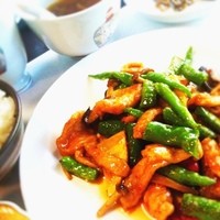 創作中華 一之船入 - 豚肉と青唐辛子のピリ辛炒め