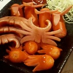 ビール長屋 貫太郎 - 赤ウィンナー（タコ、カニ、後なんだ!?）