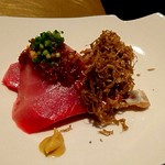 野嵯和 - 鰹と白トリユフと生醤油ネギソース