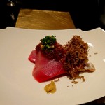 野嵯和 - 鰹と白トリユフと生醤油ネギソース