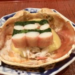 蓬左茶寮 - 先附②:縮みほうれん草とカニの博多帯