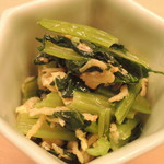 御料理 めなみ - 小松菜とじゃこ炒め煮